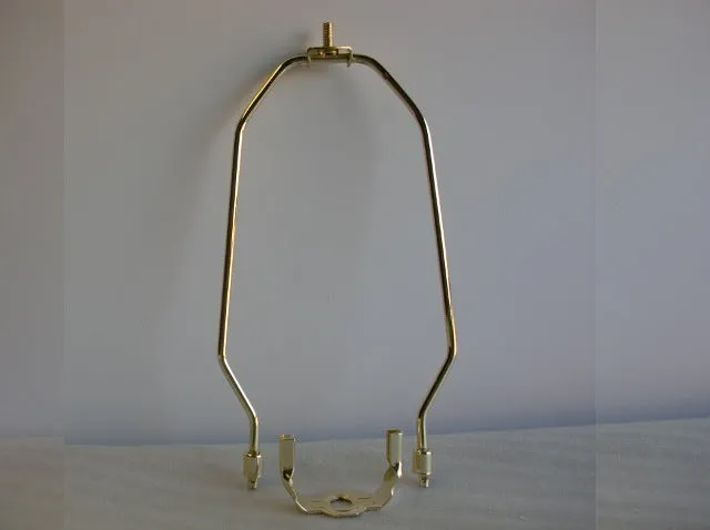 11-1/2" Heavy Duty Harp w/ Swivel Top - Brass Plated & Lacquered