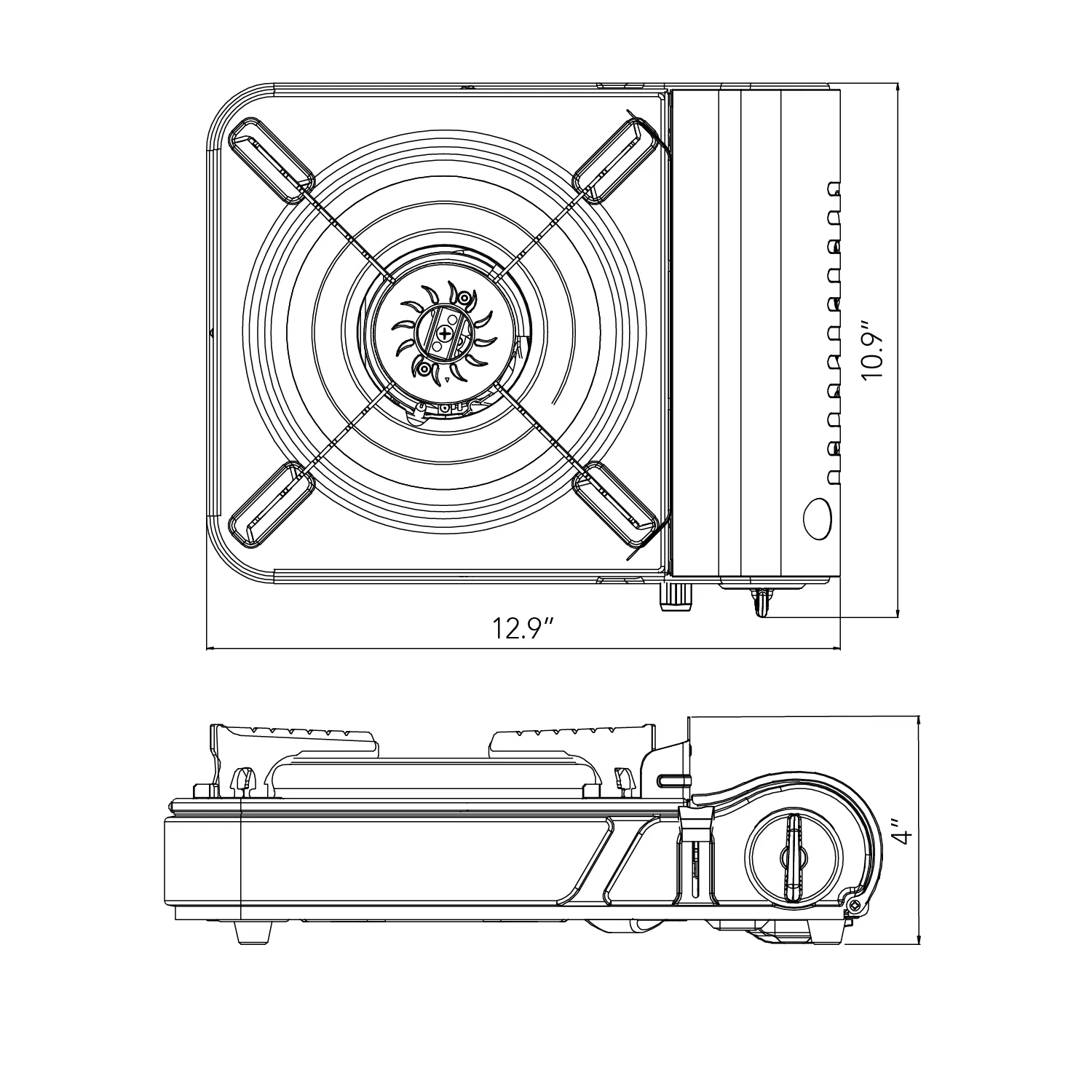 11,000 BTU PORTABLE BUTANE CAMP STOVE