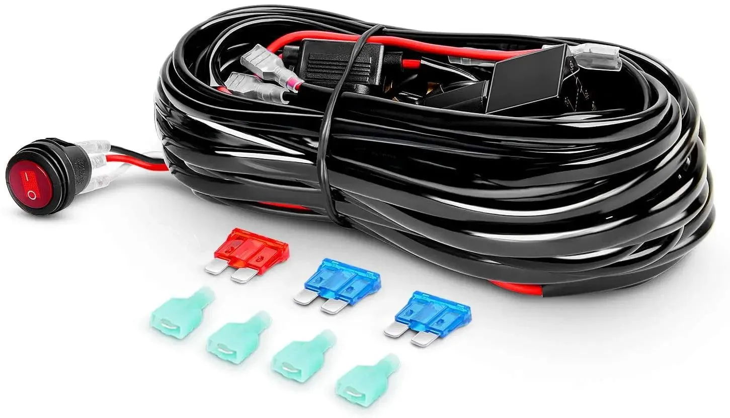 12 Inch 72W Double Row Spot Flood Led Light Bar | 12FT Wire 3Pin Switch