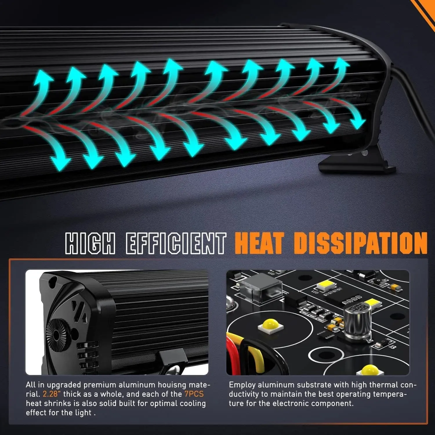 16 Inch 60W 7200LM Slim Spot Flood Osram P8-5W Chips Led Light Bar