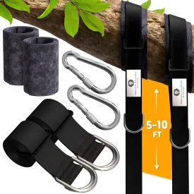 2-Pack Tree Swing Straps Hanging Kit, Adjustable 5-10 Feet Tree Swing Hanging Straps, Heavy Duty & Weatherproof Hammock Branch Swings, Tree Strap for Swings Holds Up to 3376 Lbs