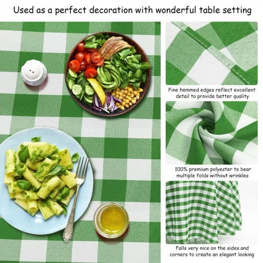 2 Pcs Stain Resistant and Wrinkle Resistant Table Cloth-Green