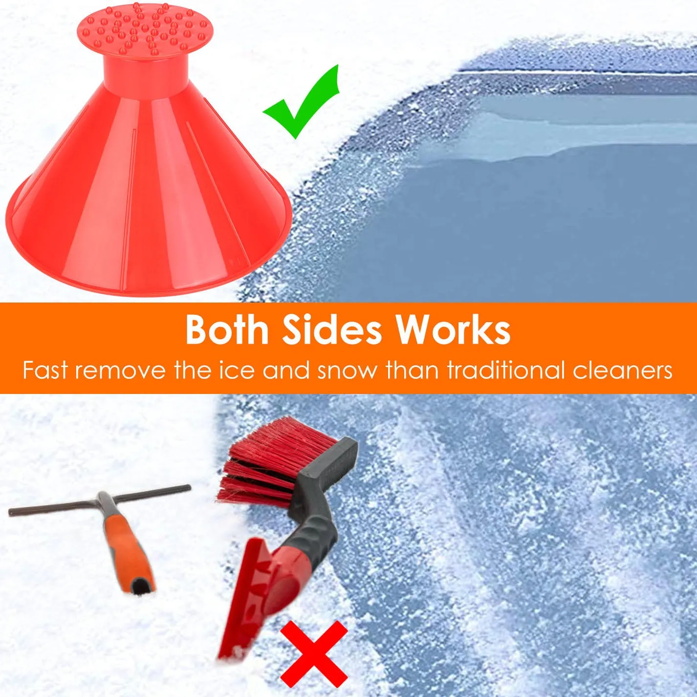 2-Piece: Car Windshield Ice Snow Scrapers