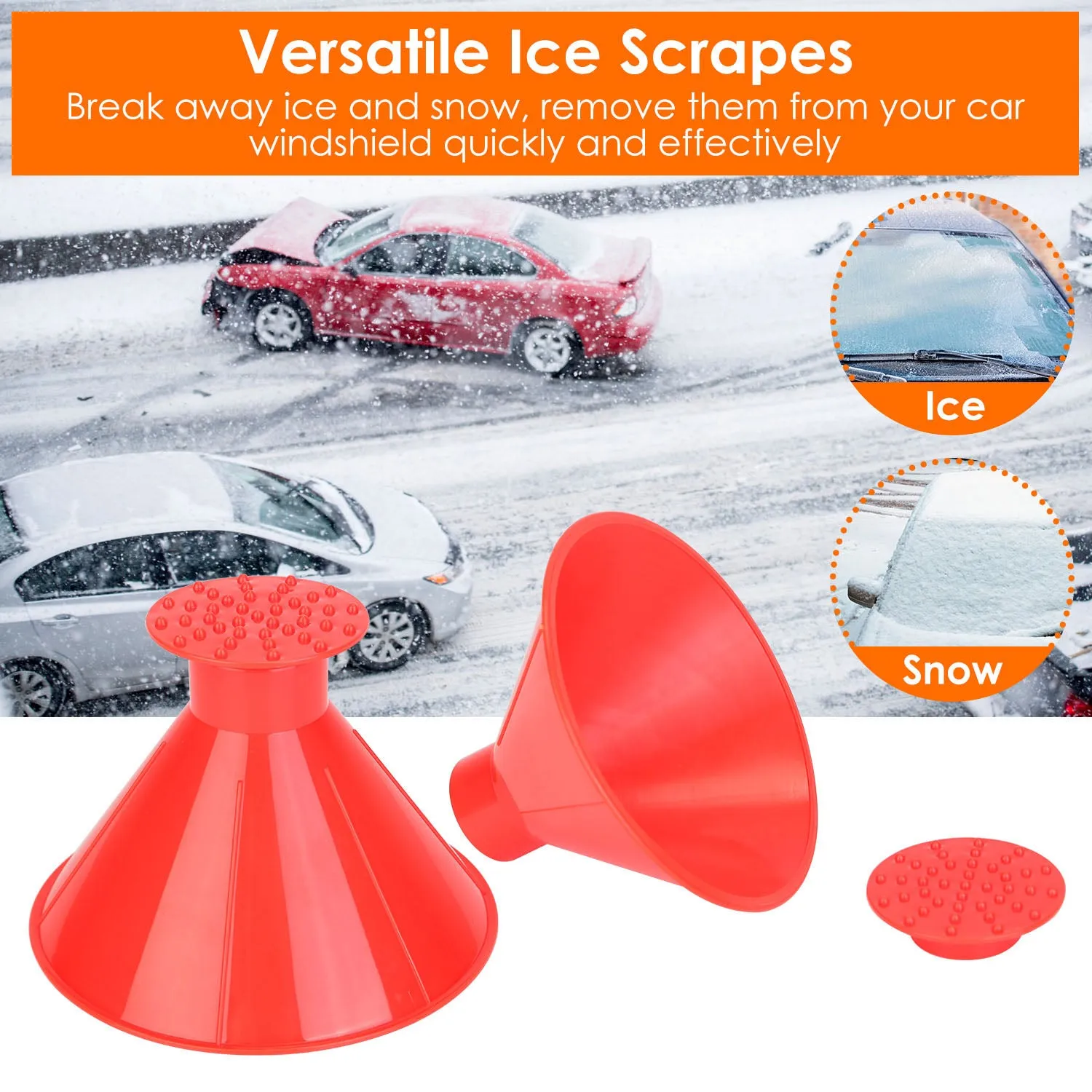 2-Piece: Car Windshield Ice Snow Scrapers