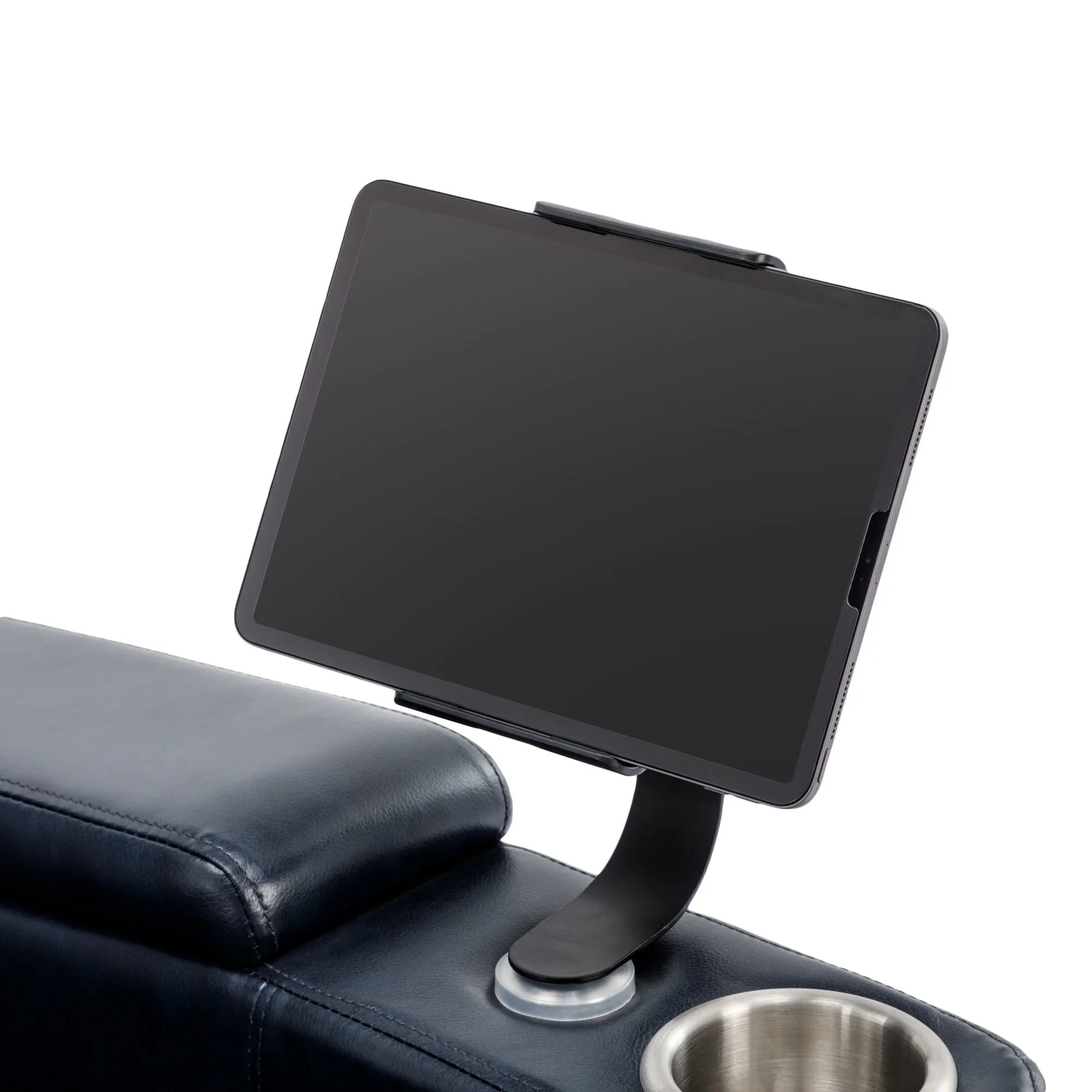 270° Power Swivel Recliner,Home Theater Seating With Hidden Arm Storage and  LED Light Strip,Cup Holder,360° Swivel Tray Table,and Cell Phone Holder,Soft Living Room Chair,Blue