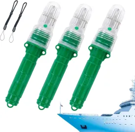3 PCS Boat Flares, 2025 Upgrade Boat Flares Coast Guard Approved Marine, Waterproof Emergency Signals for Fishing Nets, Buoys, Boats, Visible up to 10 Miles (Green)