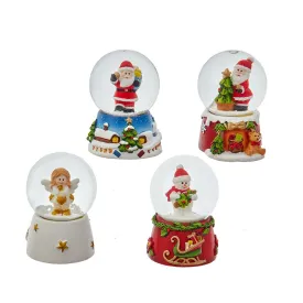 45mm LED Santa/Snowman/Angel Waterglobe, 4 Assorted