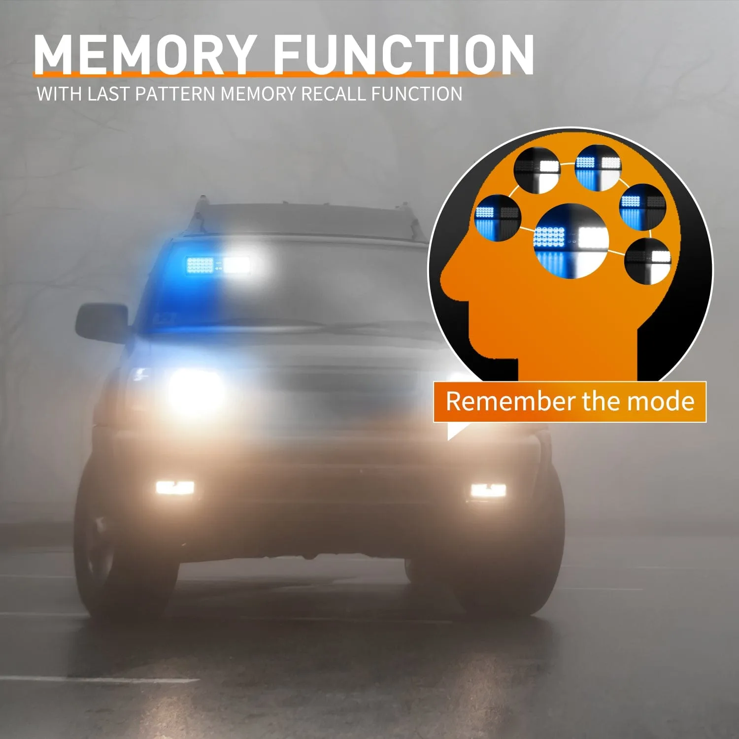 48 LED Blue White Emergency Warning Strobe Lights
