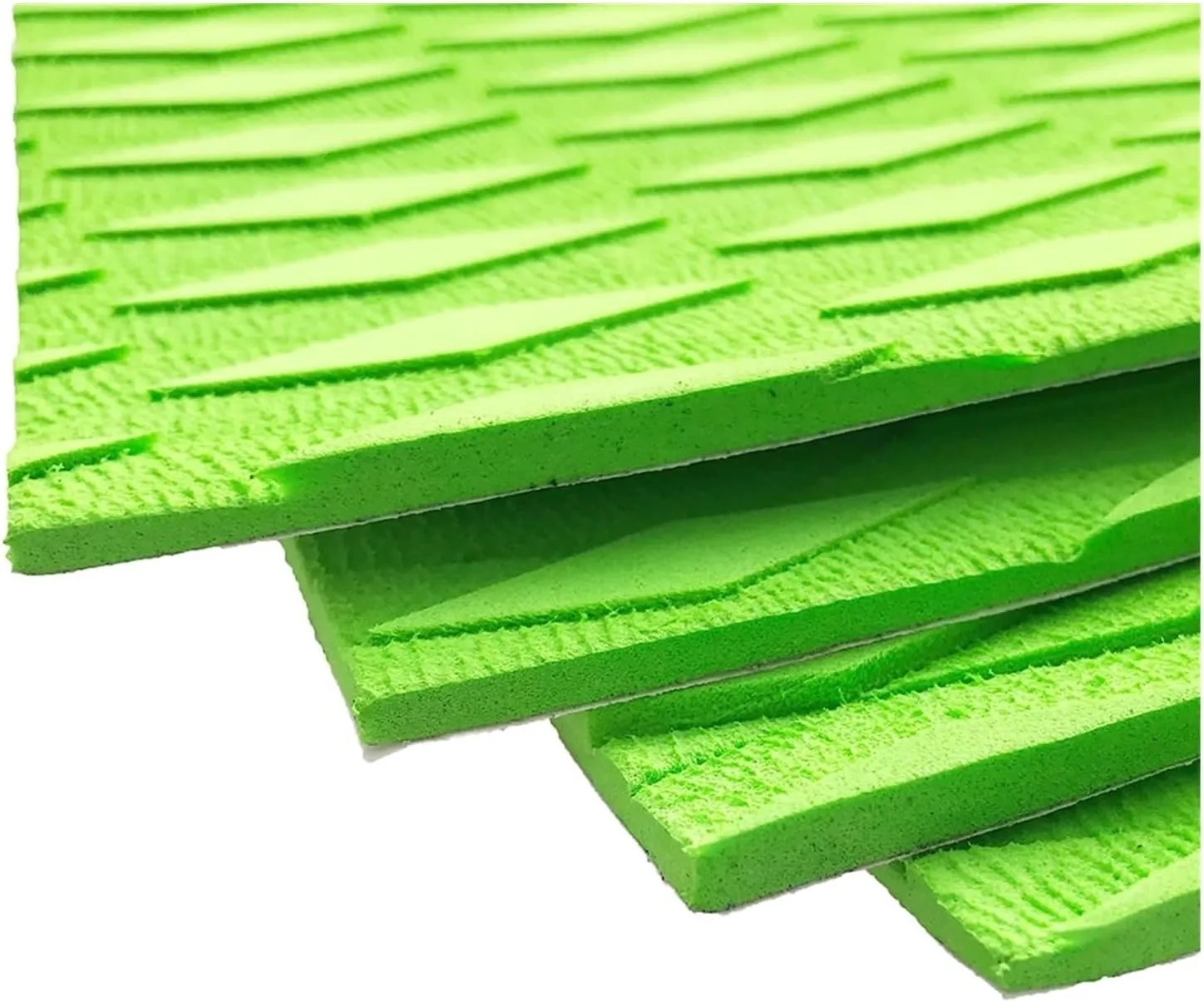 4pcs/Lot EVA Surfboard Pads SUP Surf Kiteboard Skimboard Stand Up Paddleboard Traction Grip 38 * 25.4cm Mat DIY Diamond(Green)