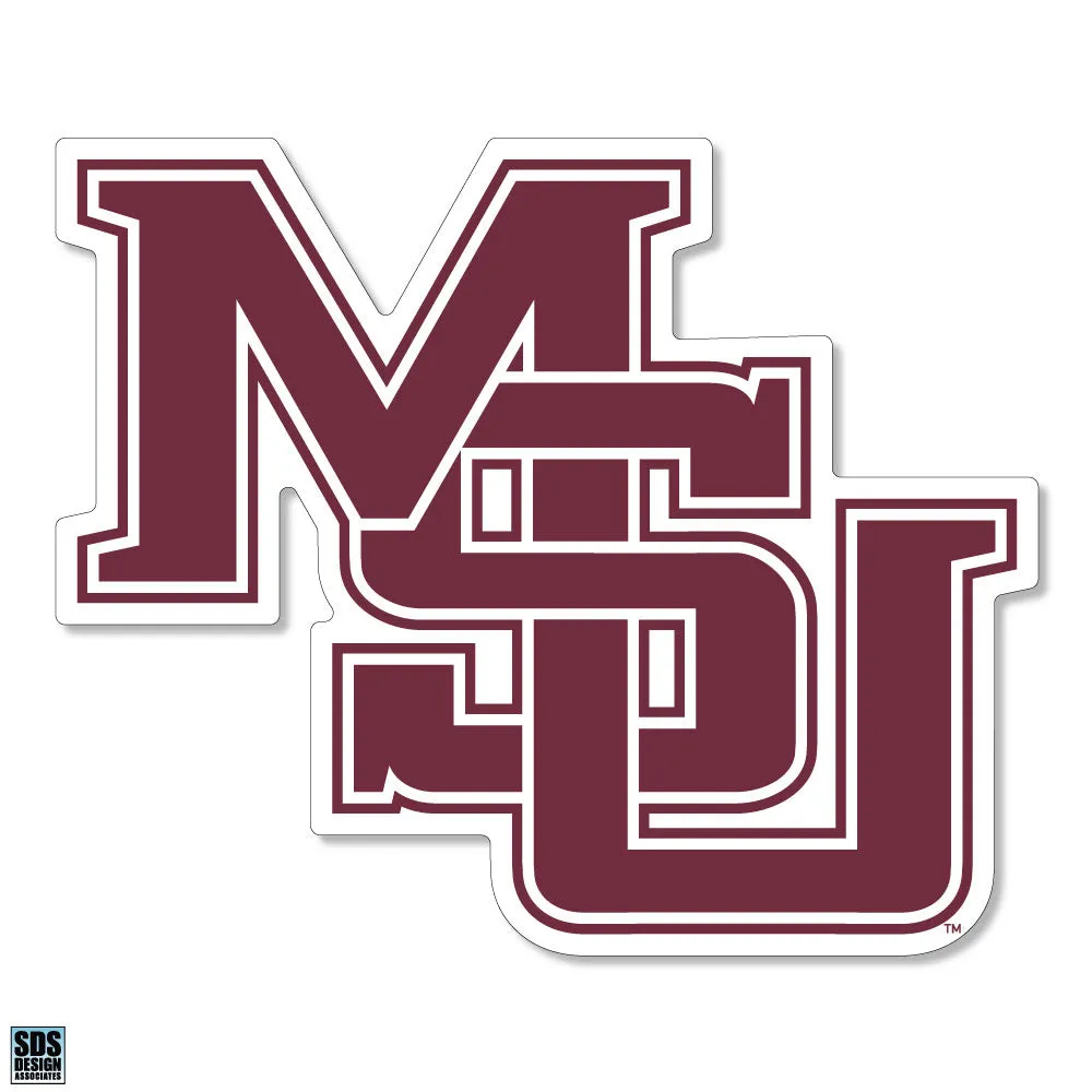90's MSU Interlocking 6" Decal – Maroon Logo