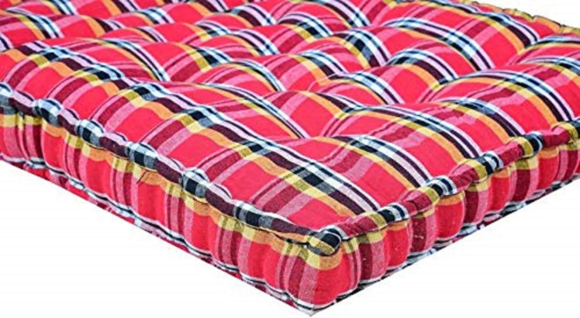 ATOOTFUSION Soft 5-Inch Thick Cotton Quilt Box Mattress and Pillow Combo | Cotton Gadda (Box Rectangle Type 3x6 ft) with Bonus Cotton Pillow