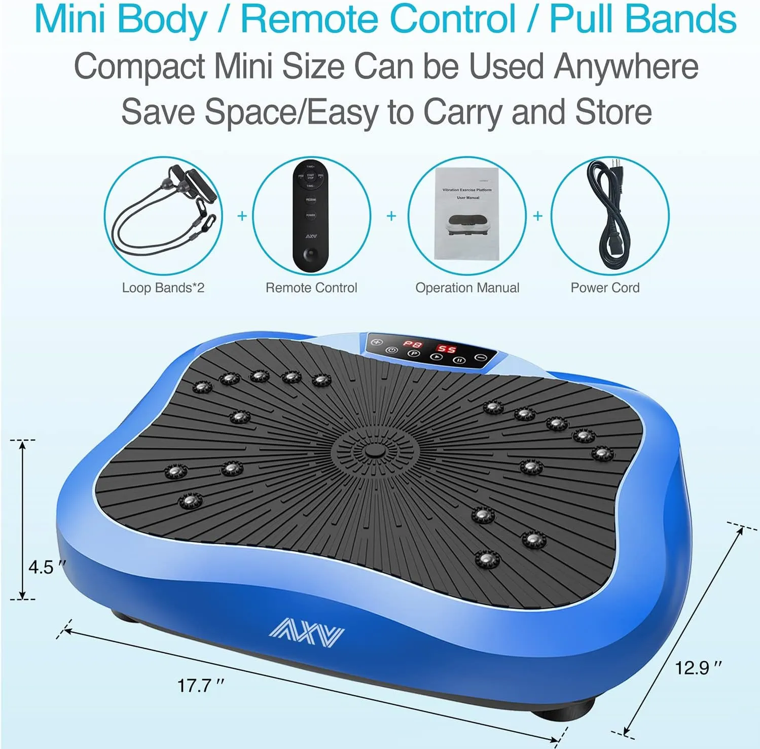 AXV Vibration Plate Exercise Machine Whole Body Workout Vibrate Fitness Platform Lymphatic Drainage Machine for Weight Loss Shaping Toning Wellness Home Gyms Workout