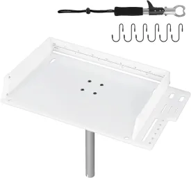 Bait Cutting Board for Boat, Bait Table Filet Board with Separate Tool Slots, 360 Adjustable Rod Holder Fishing Fillet Table with Scale, Extended Boat Fish Cleaning Table