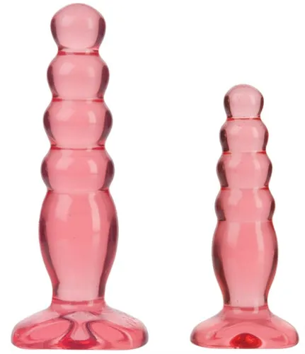 Beginner's Crystal Jelly Anal Training Plugs - Small and Medium Sizes