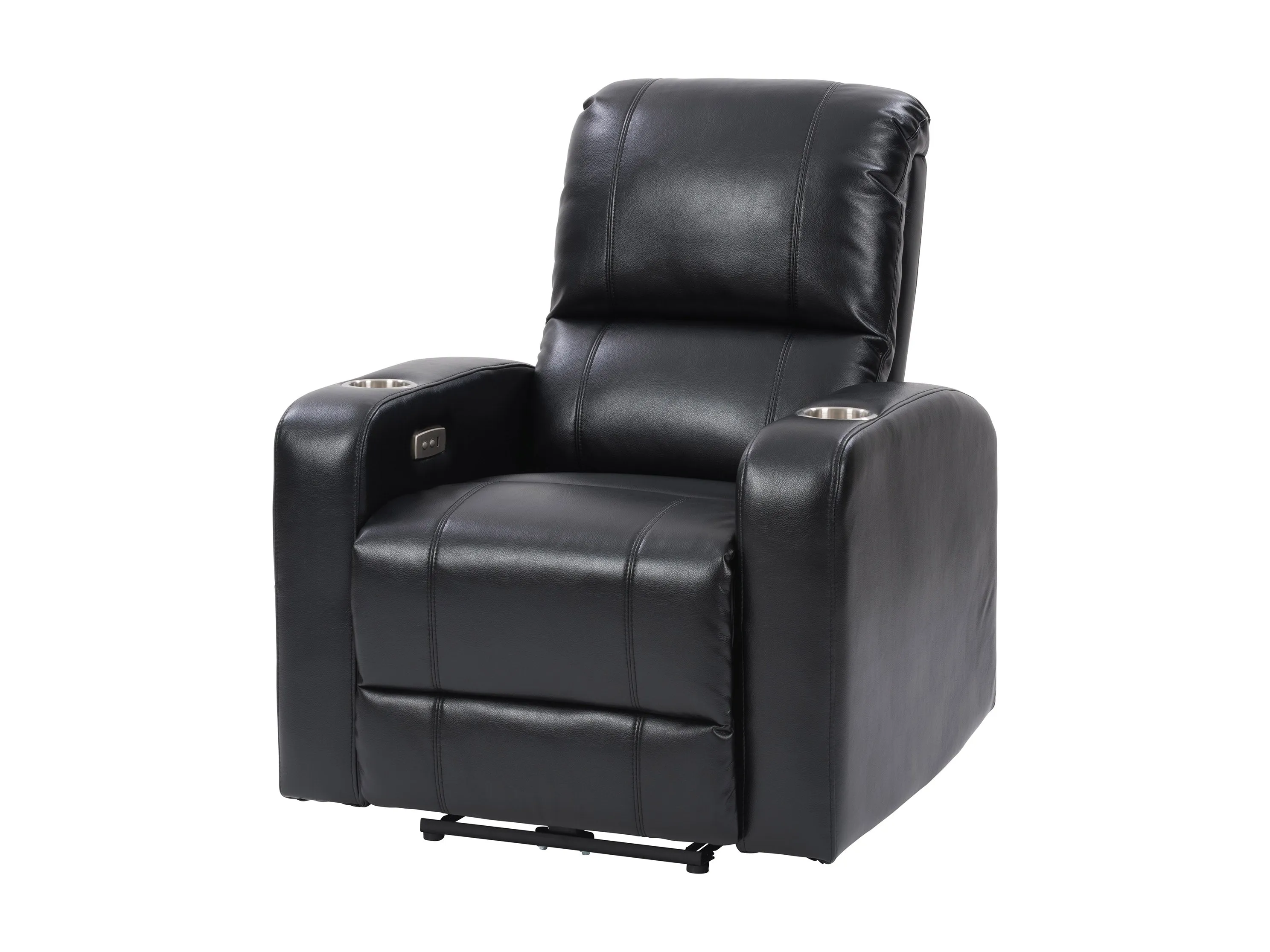 Black Power Recliner with Cup Holder