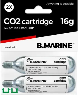 B.Marine Premium CO2 Cartridge for Inflatable Life Jackets, Vest, Belt Buoy - Manual Version CO2 Cylinder Tank - CO2 Replacement Refill Size 16g/2counts