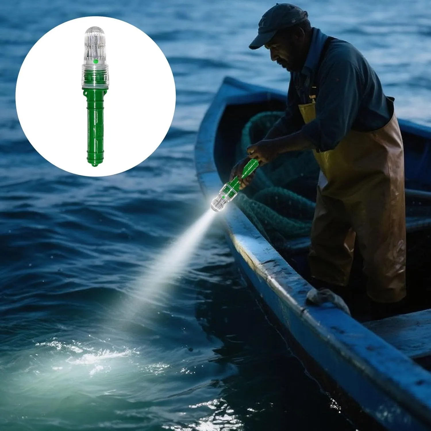 Boat Flares, Boat Flares Coast Guard Approved Marine, Waterproof Emergency Signals for Fishing Nets, Buoys & Boats, Electronic Boat Distress Flare (Green-2PCS)