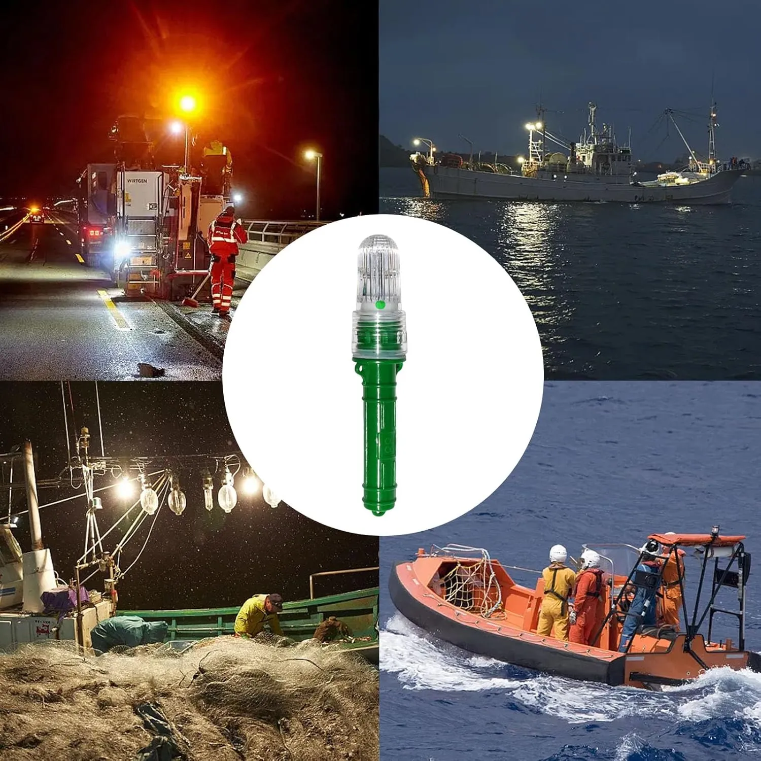 Boat Flares, Boat Flares Coast Guard Approved Marine, Waterproof Emergency Signals for Fishing Nets, Buoys & Boats, Electronic Boat Distress Flare (Green-2PCS)