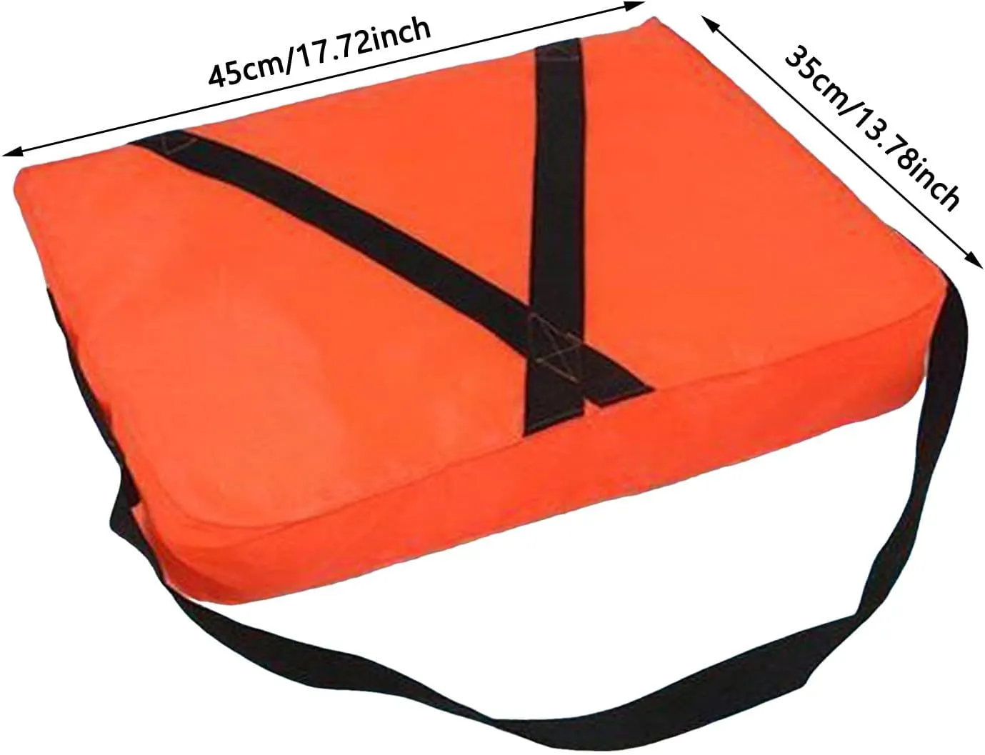 Boat Throwable Flotation Device 18x14in High Buoyancy Boat Throw Cushion with Strap Water Proof Throwable Flotation Device for Boating Swimming & Rescue Boat Throwable Flotation Device (Orange)