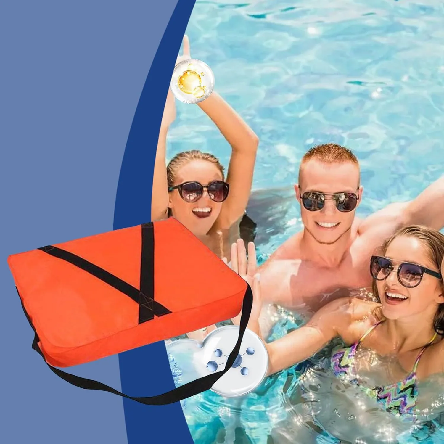 Boat Throwable Flotation Device 18x14in High Buoyancy Boat Throw Cushion with Strap Water Proof Throwable Flotation Device for Boating Swimming & Rescue Boat Throwable Flotation Device (Orange)
