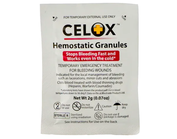 Celox Hemostatic Blood Clot Granules - 2 Gram Packs