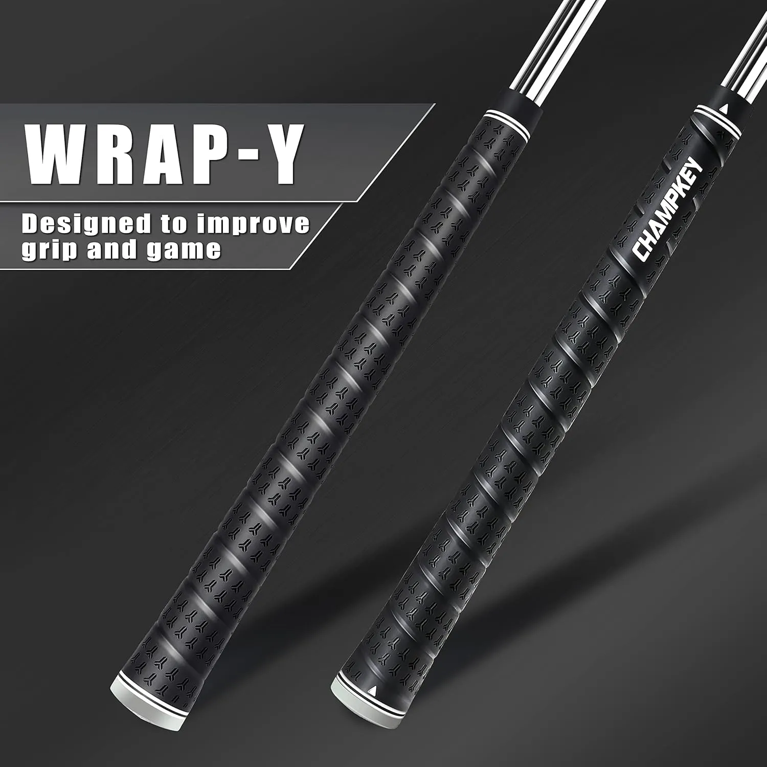 CHAMPKEY WRAP-Y Rubber Golf Grips 13 Pack Come with All Repair Kits - High Feedback and Traction Golf Club Grips