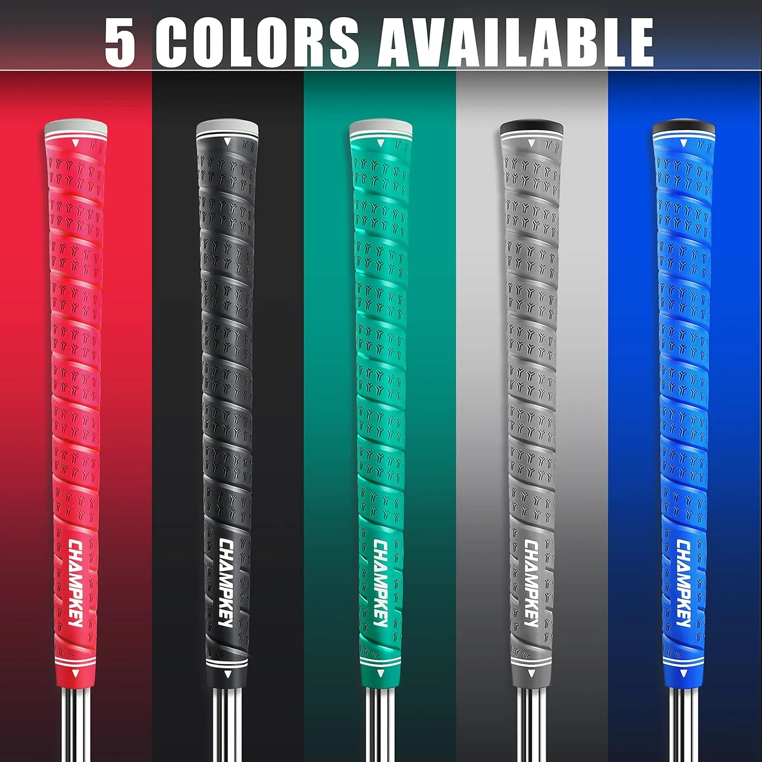 CHAMPKEY WRAP-Y Rubber Golf Grips 13 Pack Come with All Repair Kits - High Feedback and Traction Golf Club Grips
