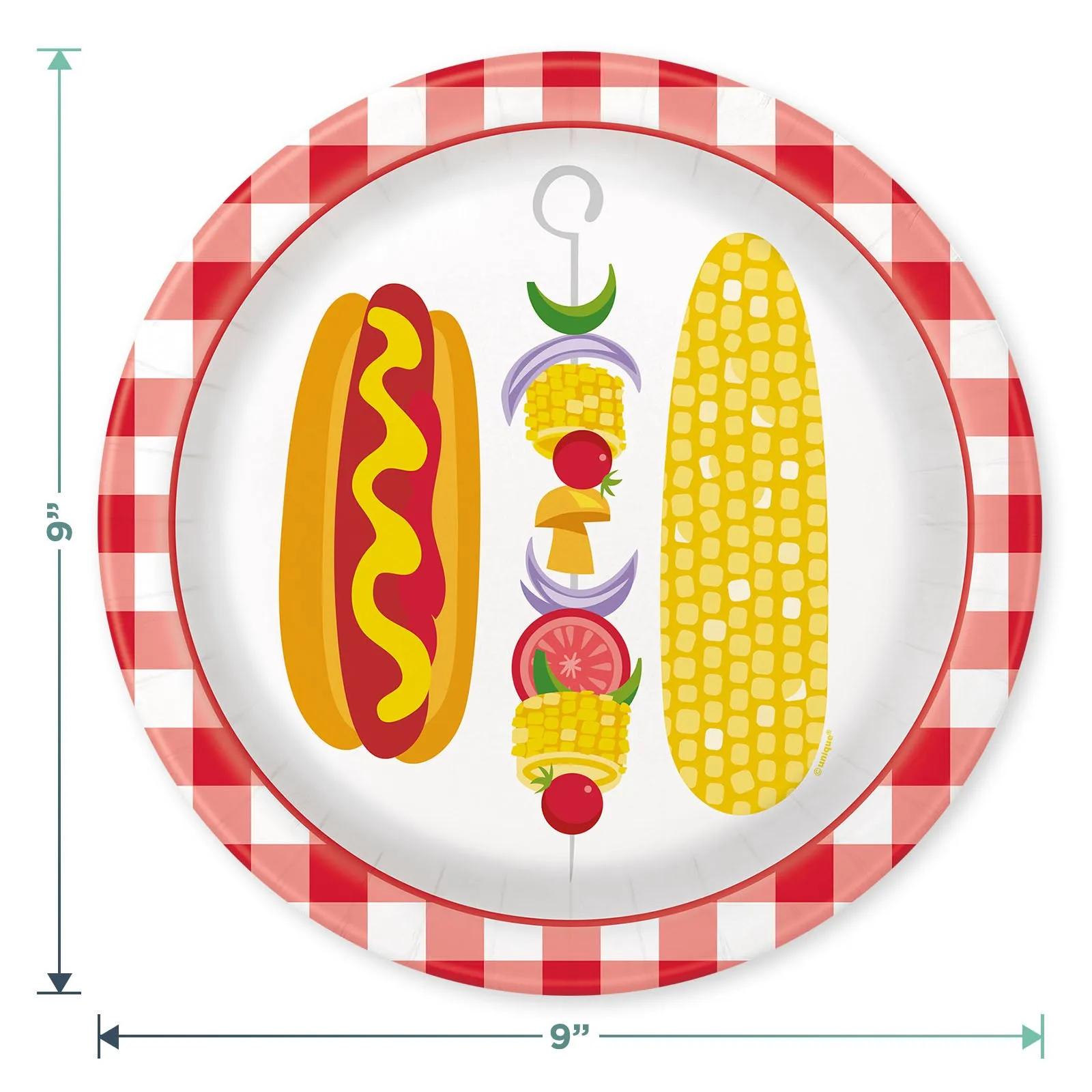 Classic BBQ Party Paper Dinner Plates and Lunch Napkins For Cookouts and Picnics (Serves 16)