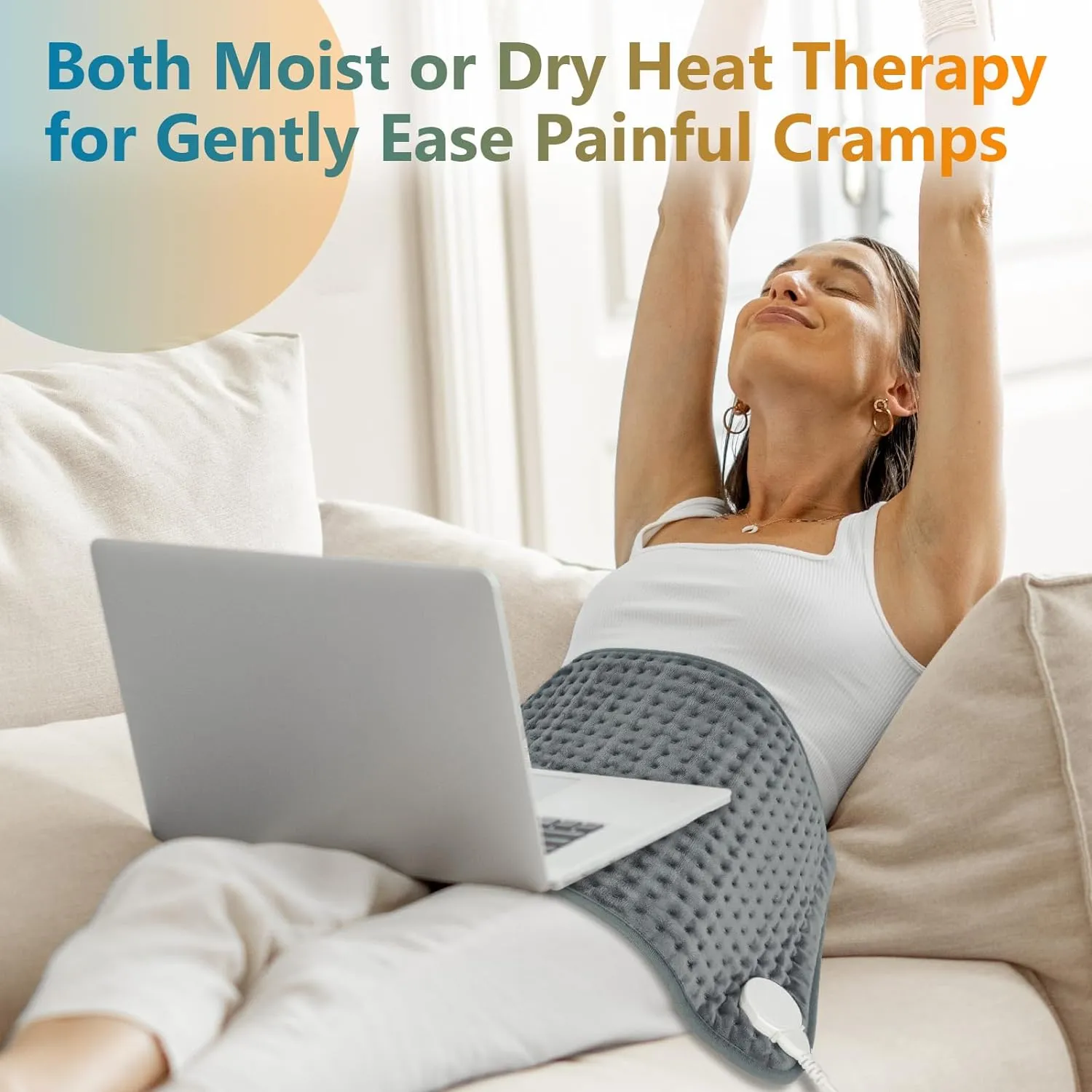 Comfytemp Heating Pad for Back Pain & Cramps Relief, FSA HSA Eligible Electric Heating Pads Large