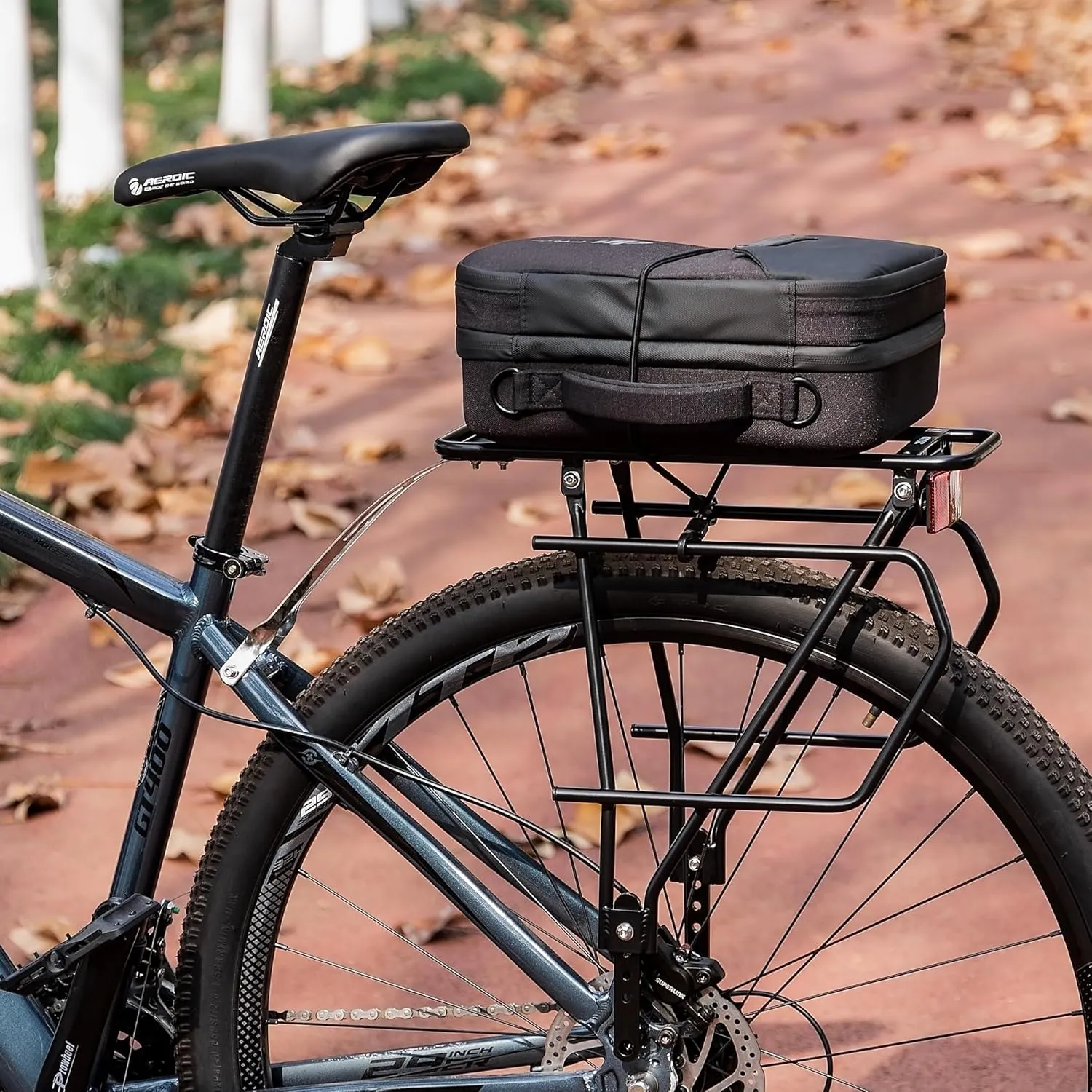 CXWXC Rear Bike Rack with Basket - Bike Cargo Rack for Disc Brake/Non-Disc Brake Mount - Bicycle Pannier Rack, Touring Carrier Rack fit 26-29 and 700c