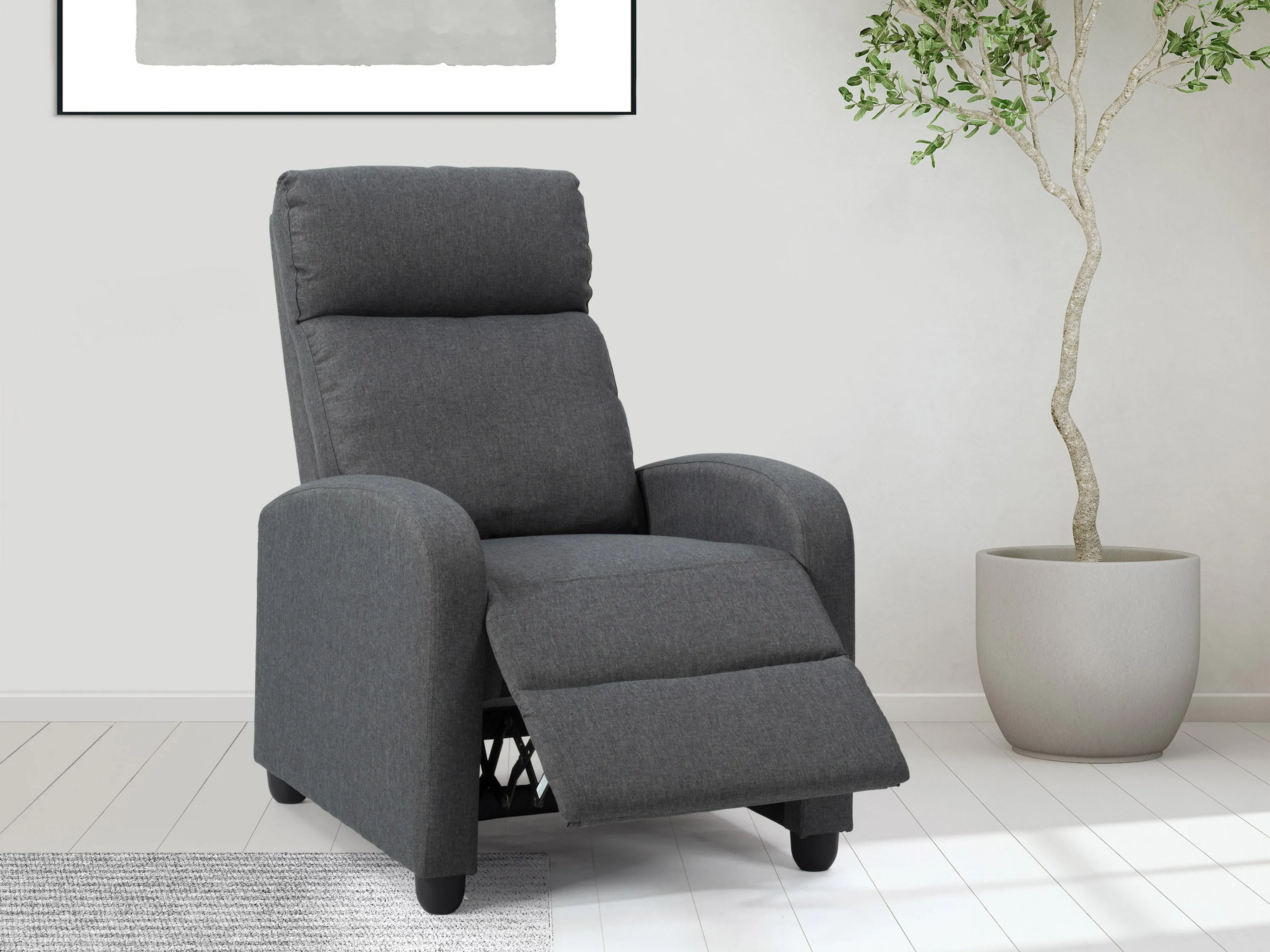 Dark Grey Push Back Recliner