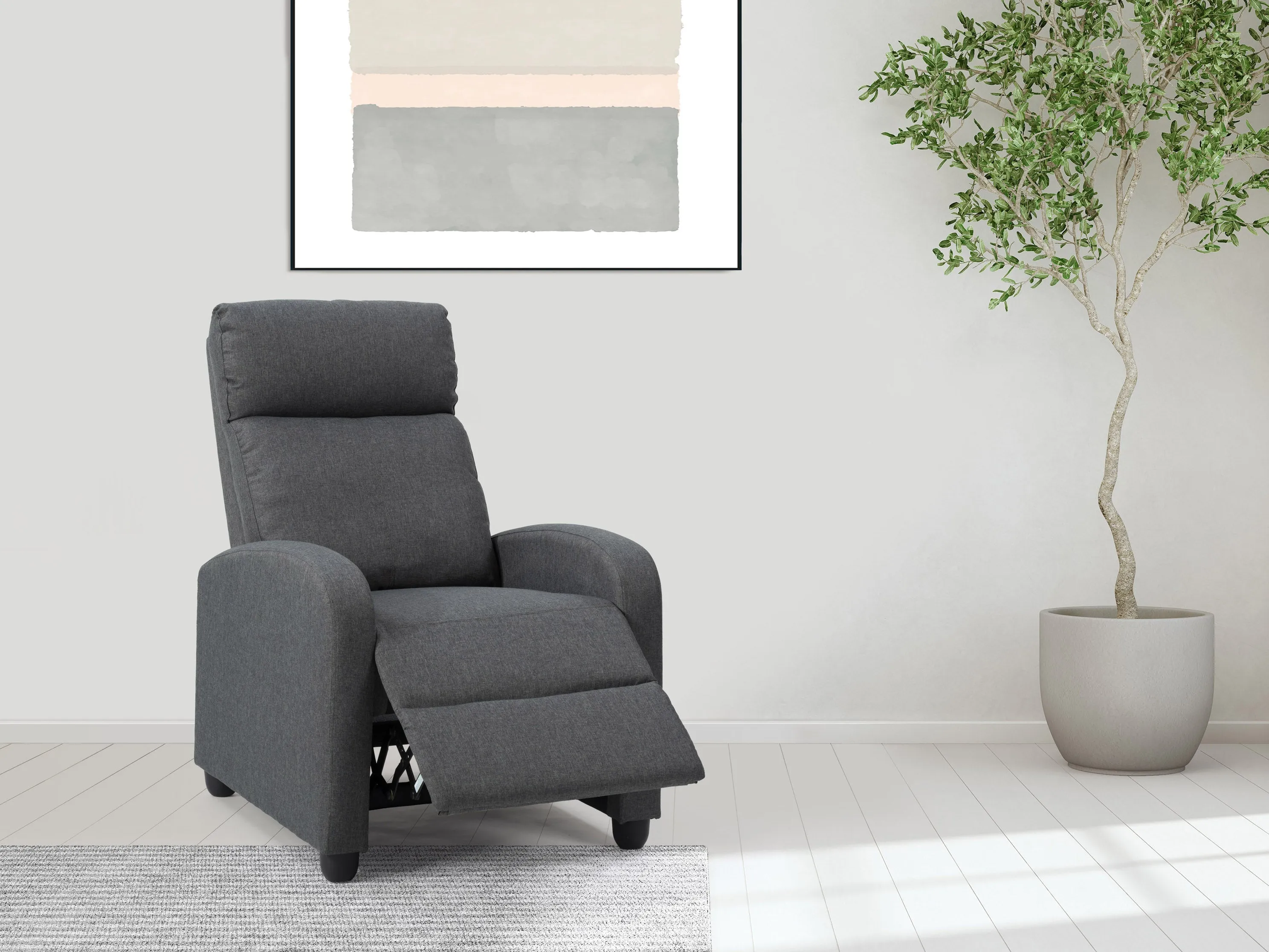 Dark Grey Push Back Recliner