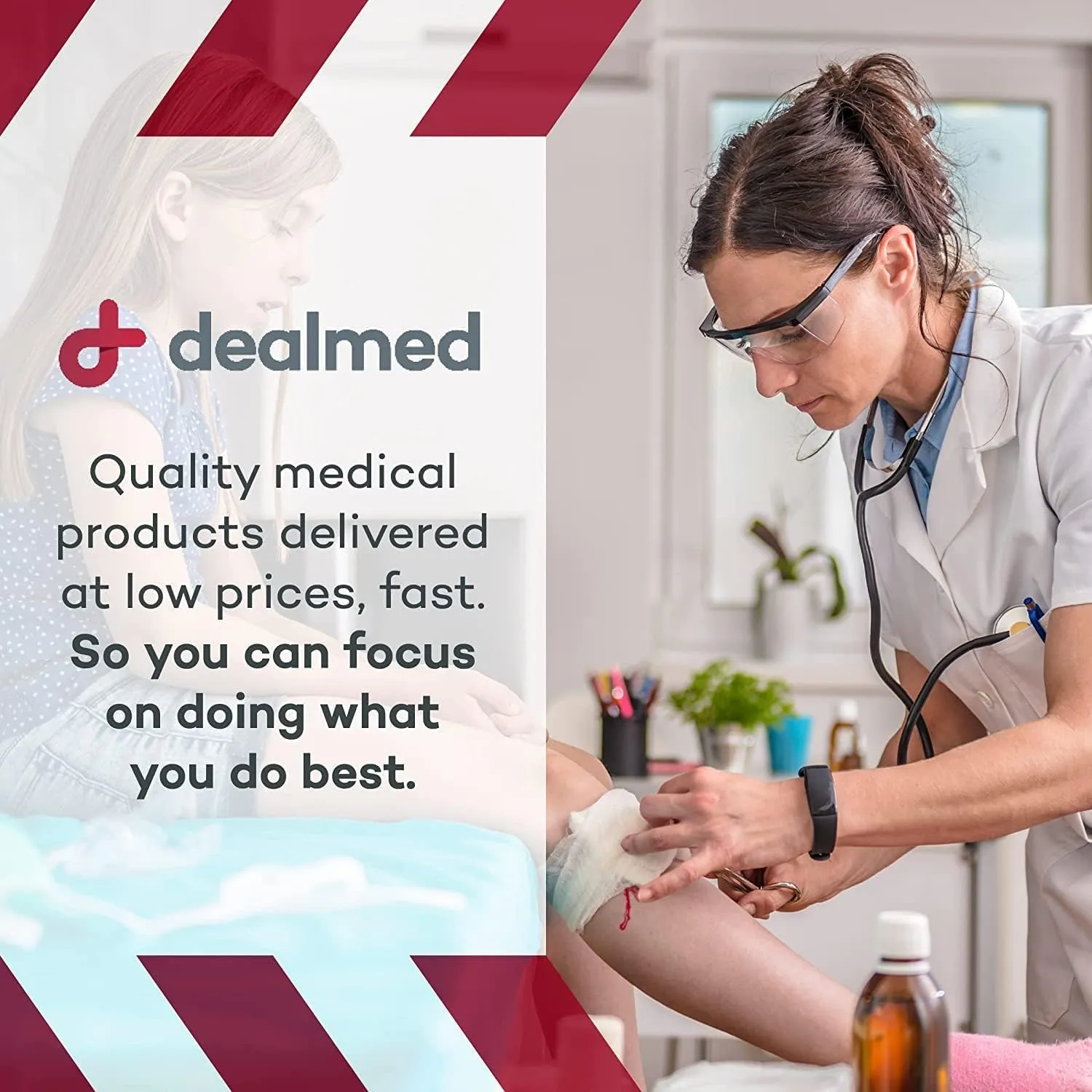 Dealmed 12" x 30" Multi-Trauma Dressing  Sterile Emergency Oversized Pad, Superior Absorbency, Protection and Padding, Wound Care Product for First Aid Kit (Pack of 5)