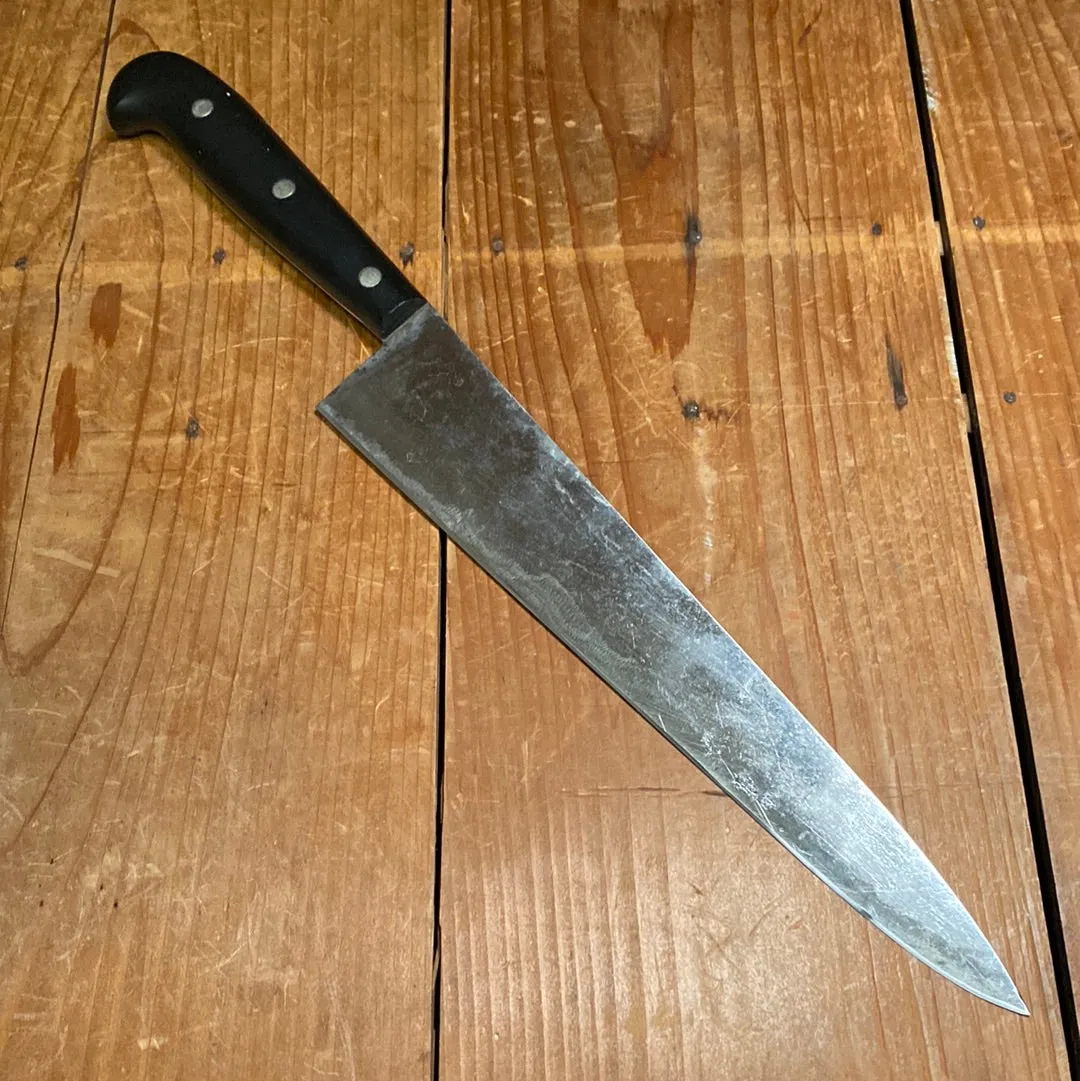 Dexter Harrington Cutlery Co 9.75" Chef Carbon Steel Gutta Percha 1902-1920's