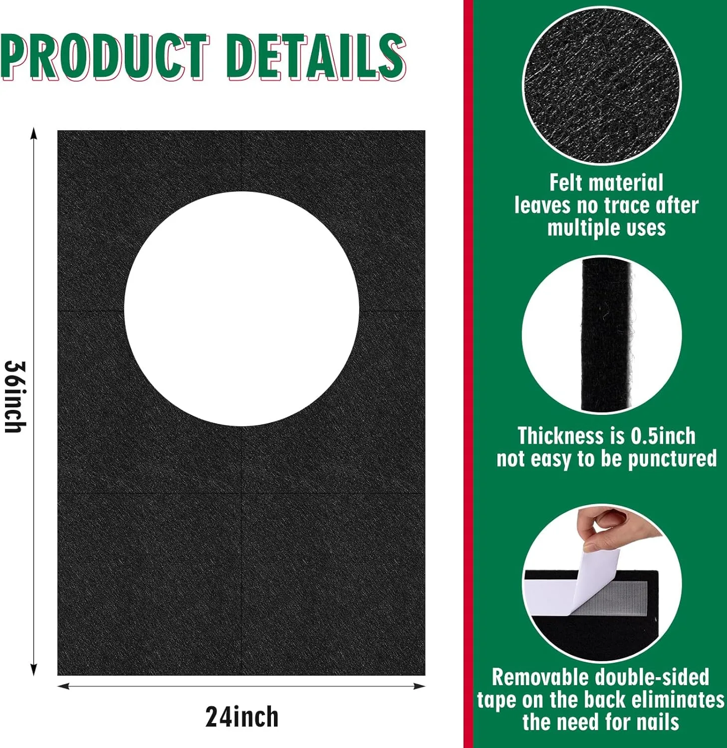 Extra Large Dart Board Wall Protectors Dart Board Backing Felt Wall Tiles Extended Length Dartboard Surround Cork Dartboard Backer Alternative with Bracket Hanging Kit