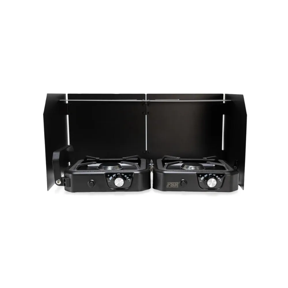 FSR Portable 2 Burner Camp Stove & Wind Screen