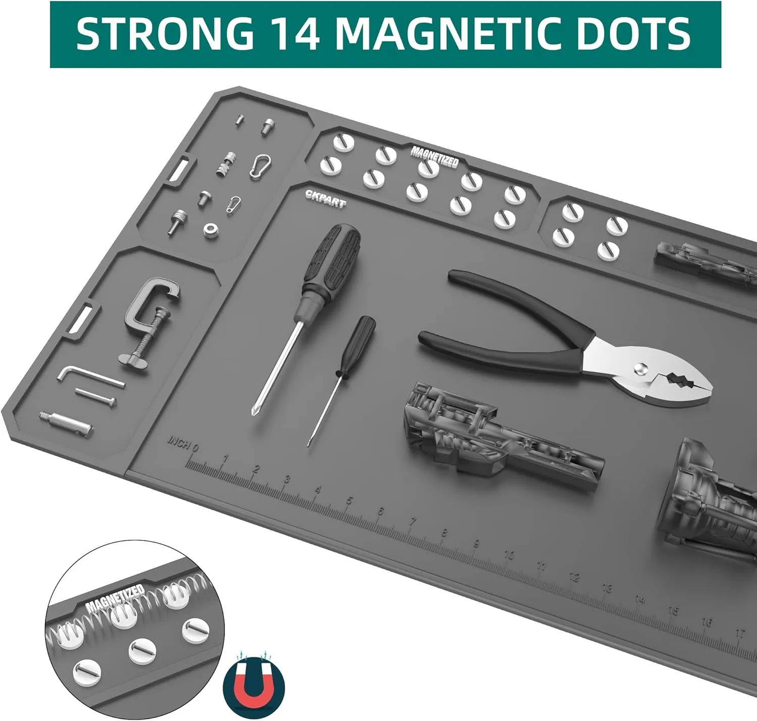 Gun Clean Mat Magnectic for All Guns Extra Large 48"x16" for Rifle Anti-Slip Rubberized Repair Mat for Gun Parts