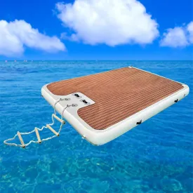 Inflatable Dock Island Raft Water Dock Mat, Floating Dock Platform for Swimming Pool Lake Beach Ocean with EVA Anti-Slip Mat,1.5 * 2.5m/4.9 * 8.2ft