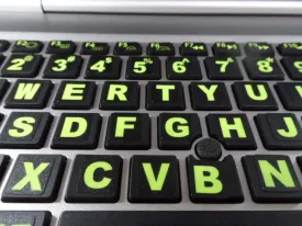 Keyboard Stickers Big Bright Luminescent Symbols. Will Not Wear or Fade. 3 Yr. Warranty. Great for Sight Impaired. (U.S. English Keyboard) Also Includes Pocket/Purse Magnifier, USB LED & Tweesers.