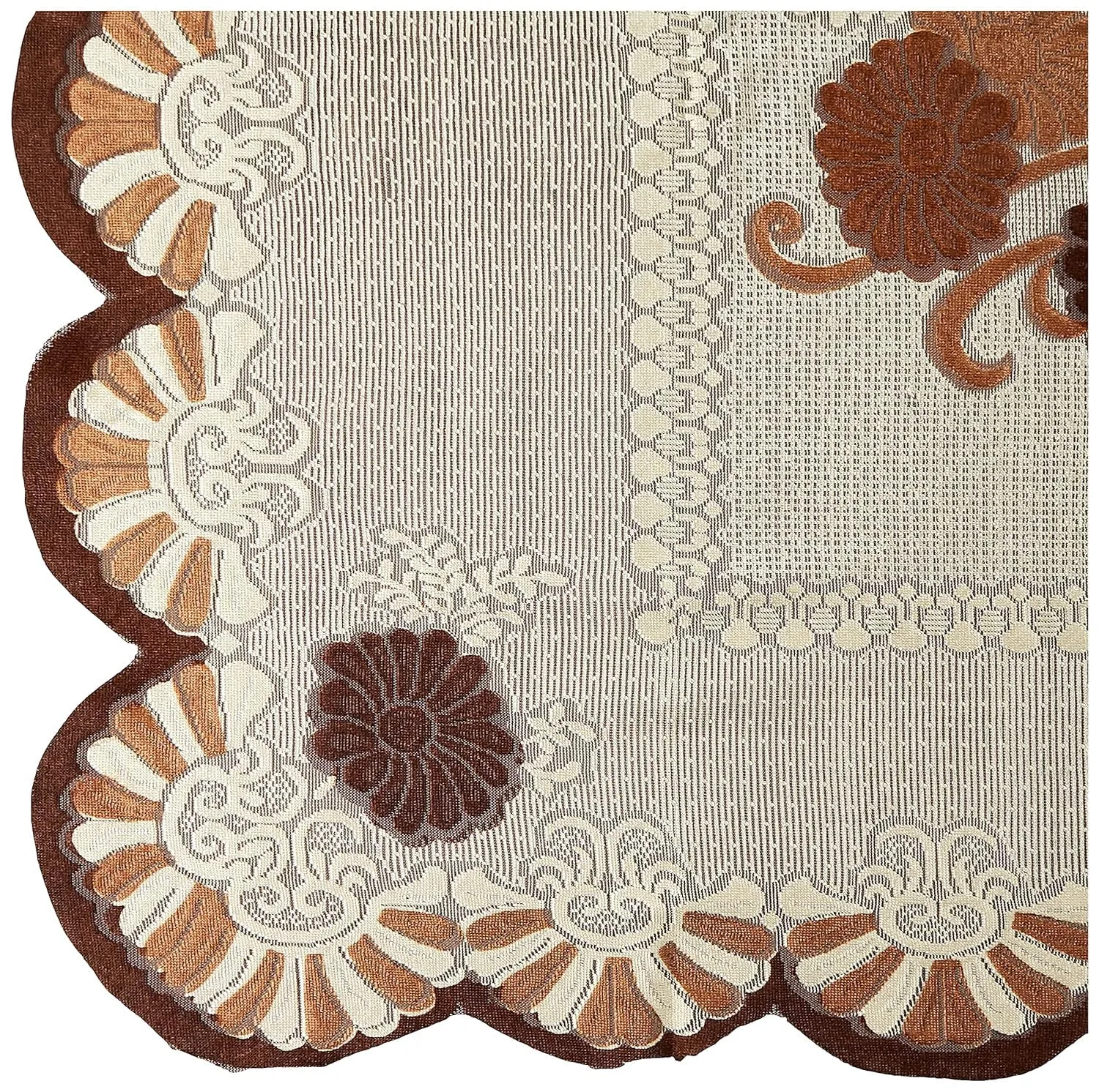 Kuber Industries Center Table Cover|Cotton Center Table Cover for Living Room|Table Cloth for 4 Seater|BROWN