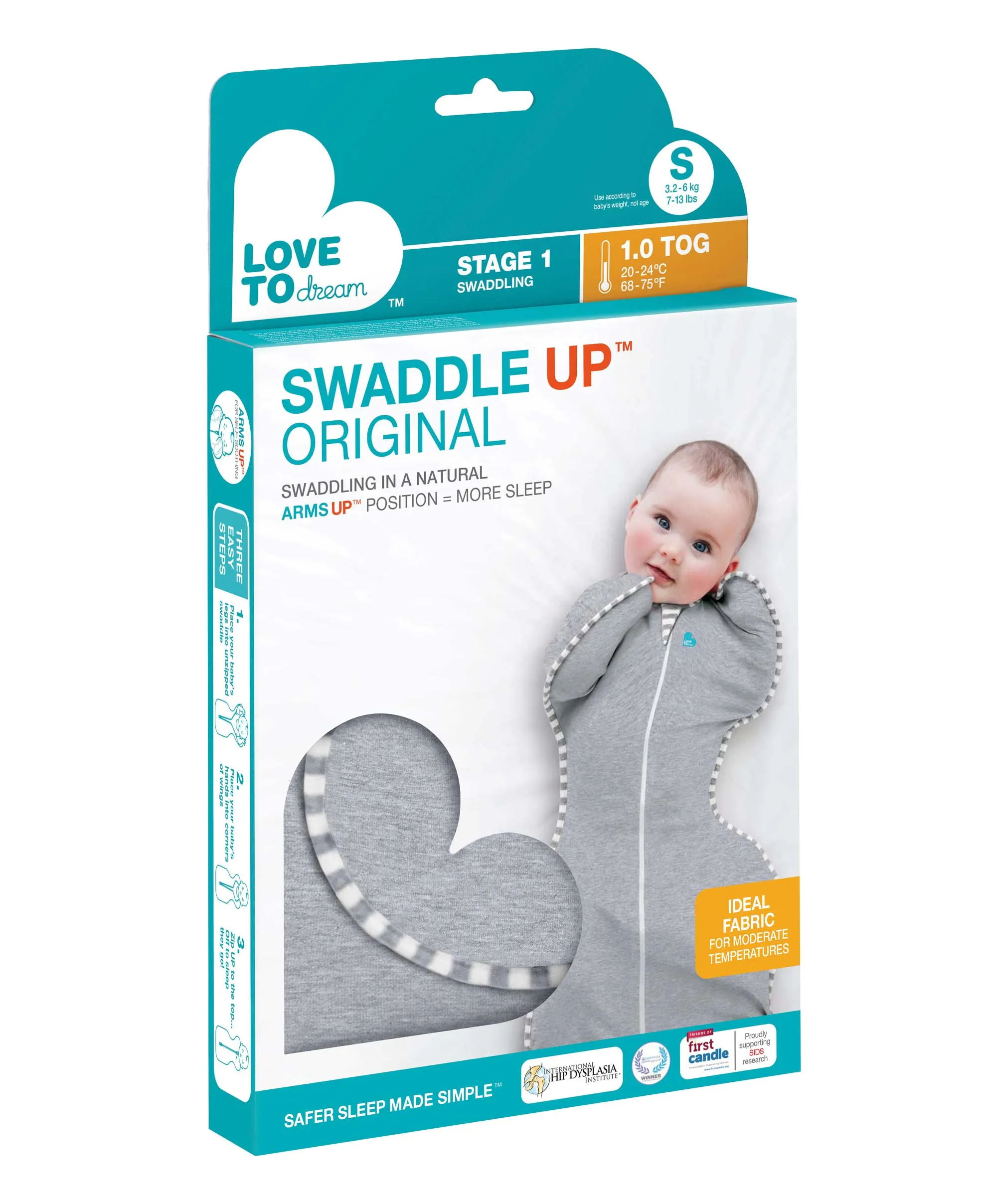 Love To Dream Swaddle Up&trade; Cotton Original Grey - Small