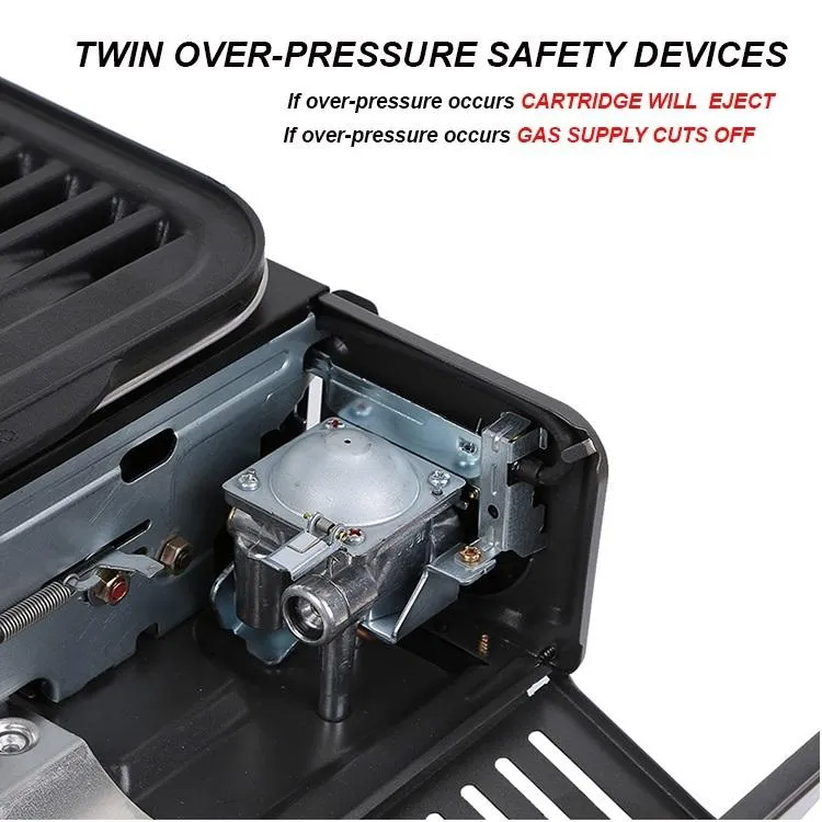 Maxsun Portable Gas BBQ Stove with PRO Grill Plate Outdoor Barbecue Cooking Burner Kit Butane Camping