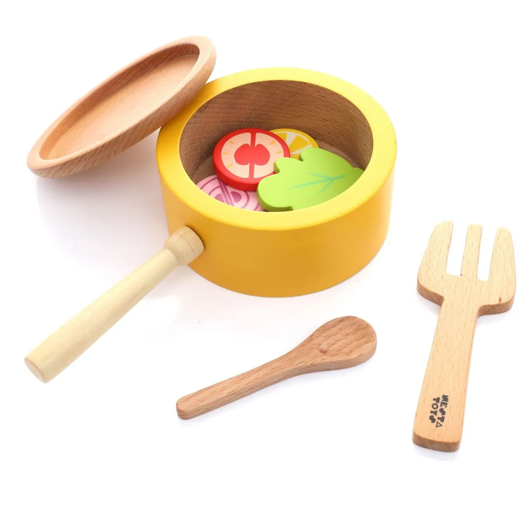 Nesta Toys - Kitchen Play Set | Beech Wood Cooking Set (9 Pcs)