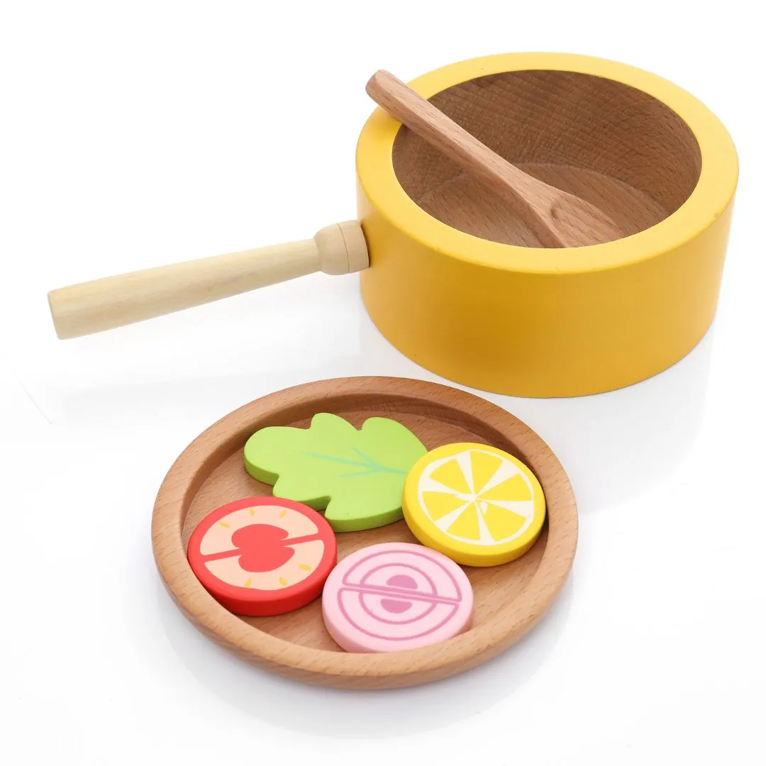 Nesta Toys - Kitchen Play Set | Beech Wood Cooking Set (9 Pcs)