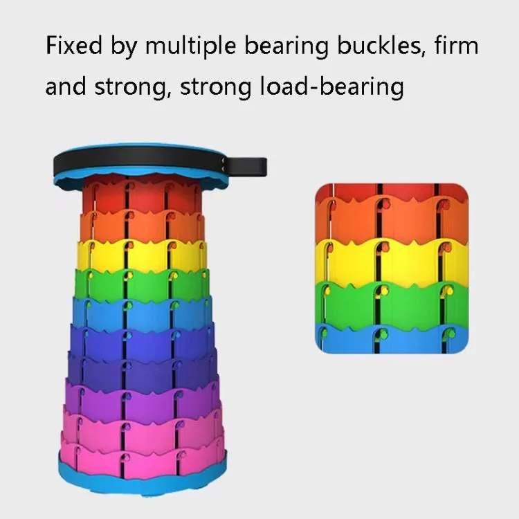 Outdoor Folding Telescopic Stool Portable Fishing Chair(Rainbow)
