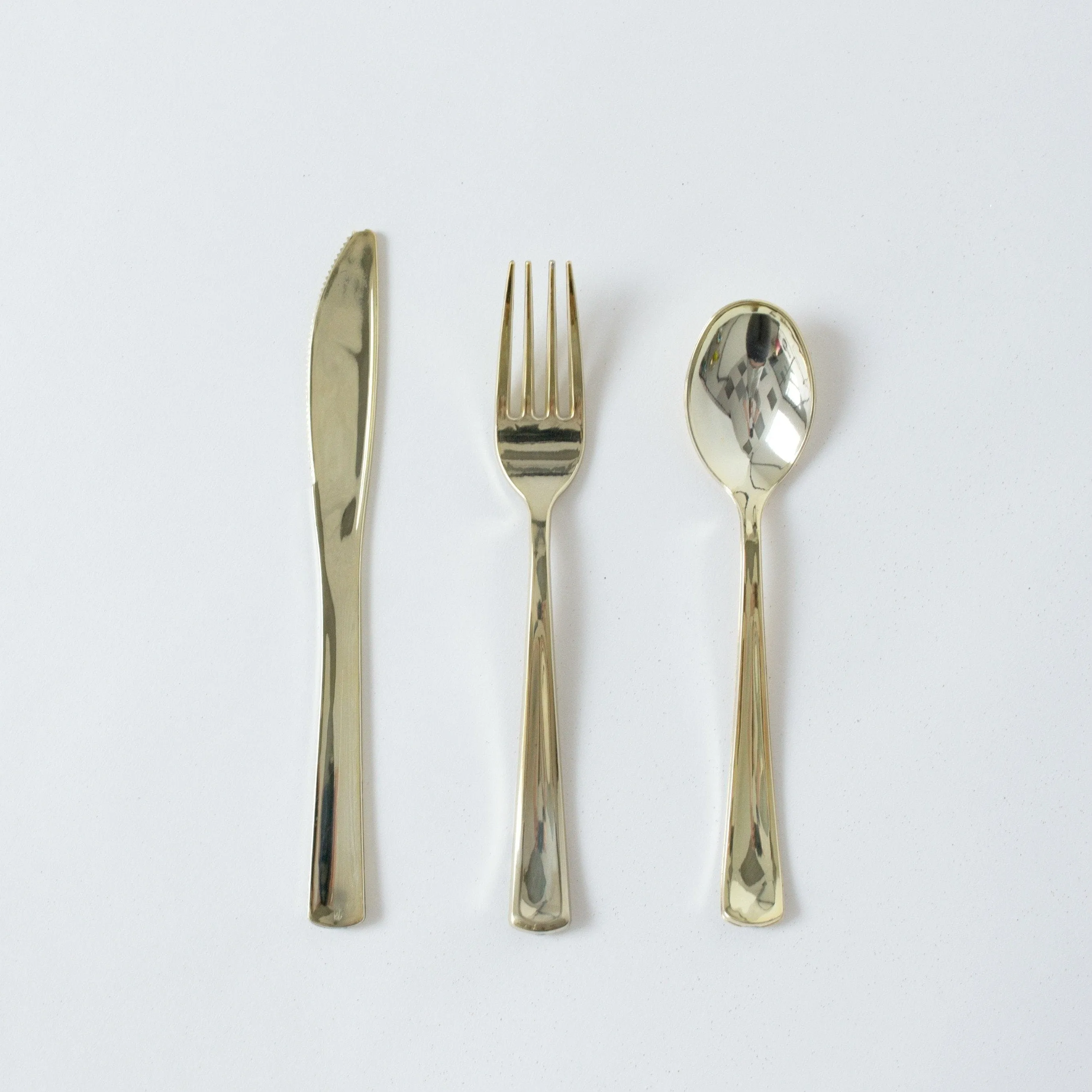 Plastic Cutlery: Shiny Gold (18 piece set)
