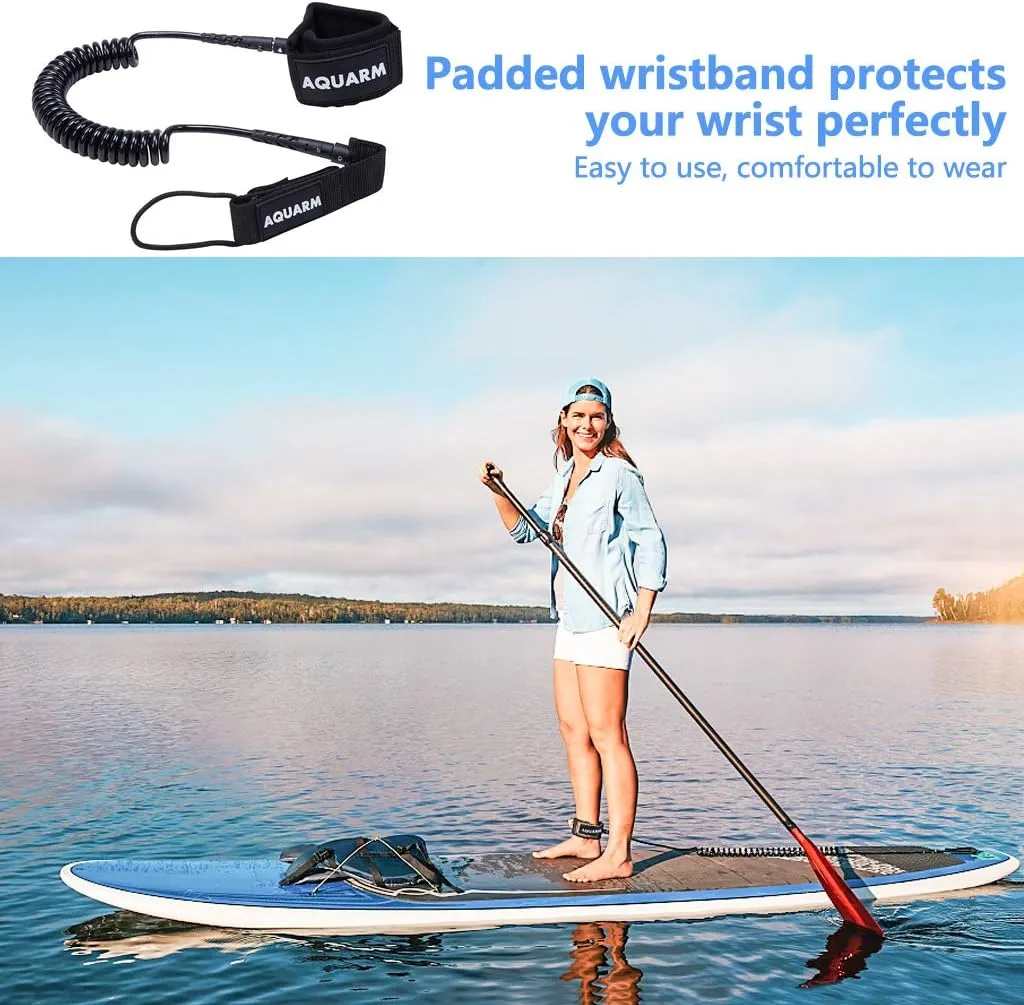 Premium Coiled Surfboard Leash, 8/10 feet SUP Leash Leg Rope, Stand Up Paddle Board Leash for All Types of Surfboards