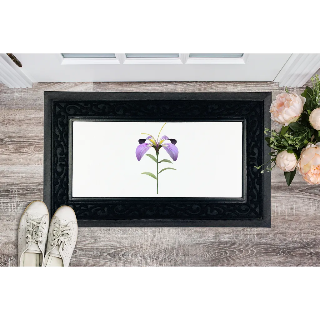 PurpleFlower2 Sublimation Heavy Duty Door Mat