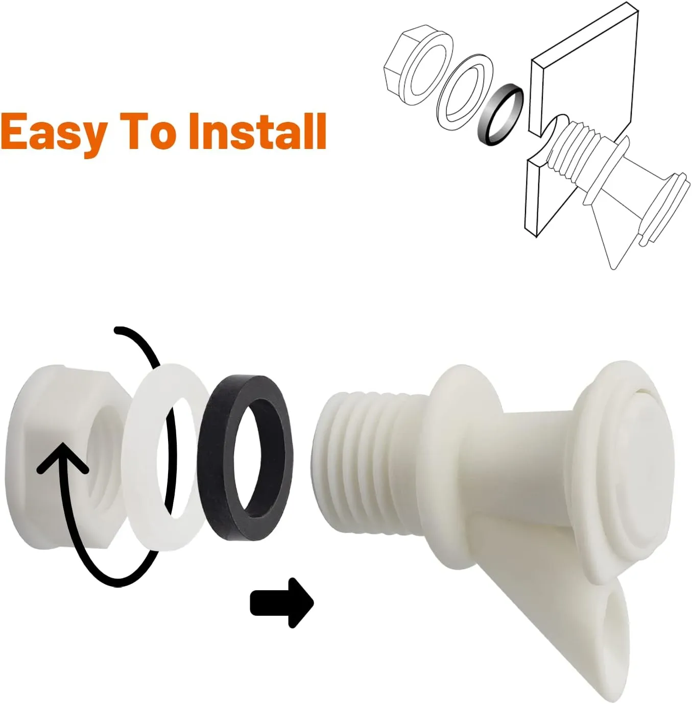 Push-Button Spigot Cooler Spigot Replacement, Compatible with Igloo 2-10 Gallon Water Coolers, Durable Beverage Jugs Spigot (3 Pack)
