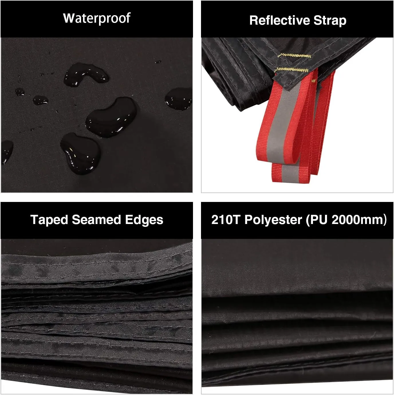 REDCAMP Ultralight Black Waterproof Tarp, 1.06 lbs, Camping Tarp with Carry Bag